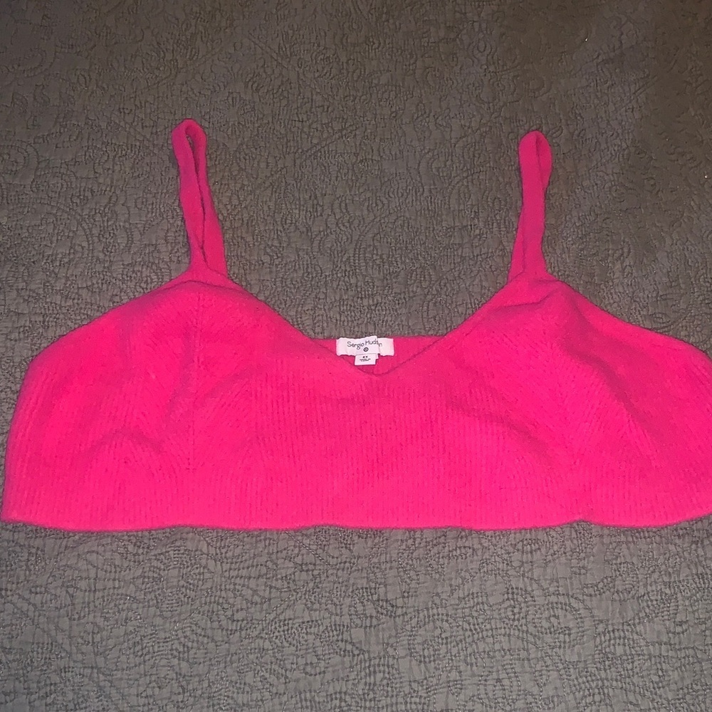 4X Target collab Sergio Hudson barbie Pink mohair bralette cami crop top